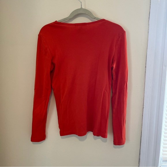Lauren Ralph Lauren Minimal 100% Cotton Orange Top - M- Workplace/ Casual office - Picture 6 of 9